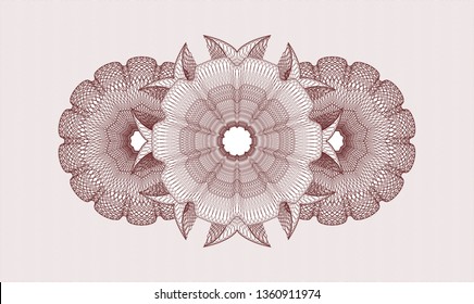 Red rosette. Linear Illustration.