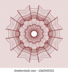 Red rosette. Linear Illustration.