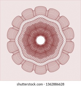 Red rosette. Linear Illustration.