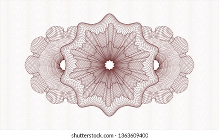 Red rosette. Linear Illustration.