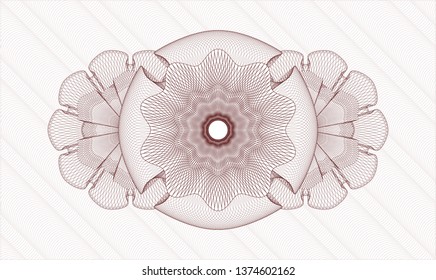 Red rosette. Linear Illustration.