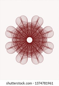 Red rosette. Linear Illustration.