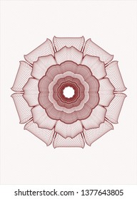 Red rosette. Linear Illustration.