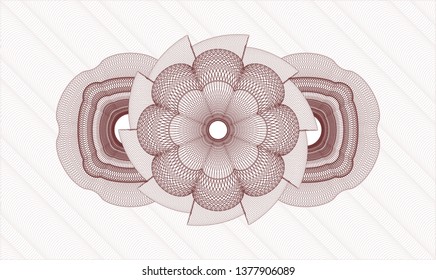 Red rosette. Linear Illustration.