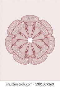 Red rosette. Linear Illustration. Vector, Detailed.