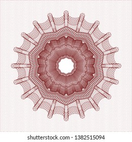 Red rosette. Linear Illustration. Vector, Detailed.