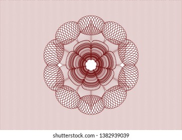 Red rosette. Linear Illustration. Vector, Detailed.