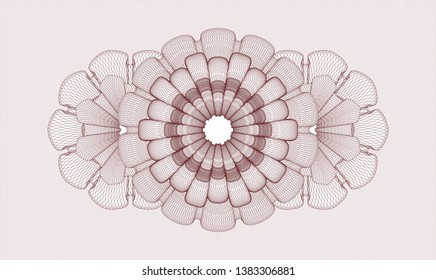 Red rosette. Linear Illustration. Vector. Detailed.