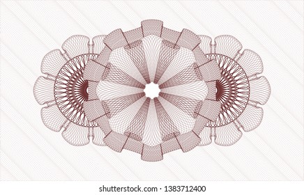 Red rosette. Linear Illustration. Vector. Detailed.