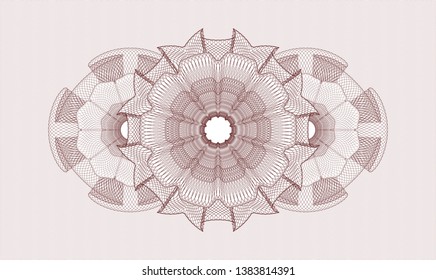 Red rosette. Linear Illustration. Vector. Detailed.