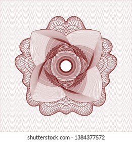Red rosette. Linear Illustration. Vector, Detailed.