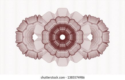 Red rosette. Linear Illustration. Vector. Detailed.