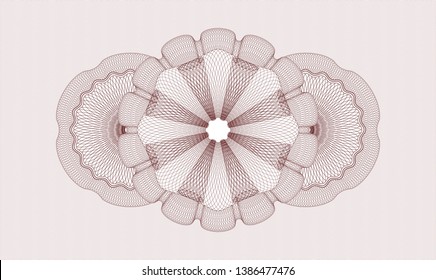 Red rosette. Linear Illustration. Vector. Detailed.