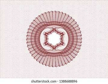 Red rosette. Linear Illustration. Vector, Detailed.