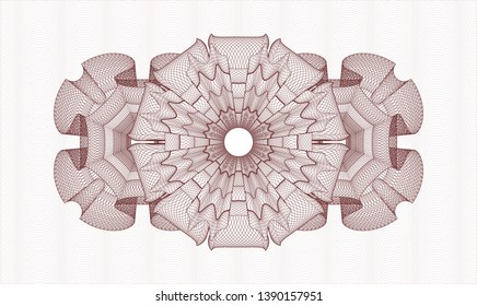 Red rosette. Linear Illustration. Vector. Detailed.