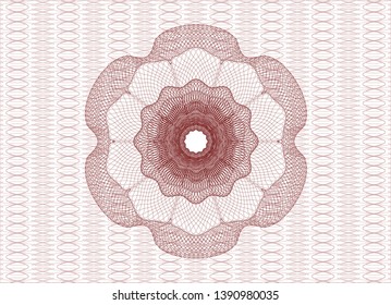 Red rosette. Linear Illustration. Vector, Detailed.