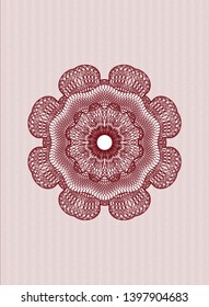 Red rosette. Linear Illustration. Vector, Detailed.