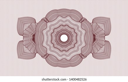 Red rosette. Linear Illustration. Vector. Detailed.