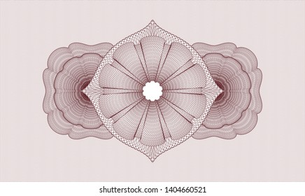 Red rosette. Linear Illustration. Vector. Detailed.