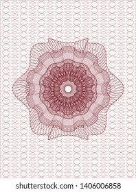 Red rosette. Linear Illustration. Vector, Detailed.