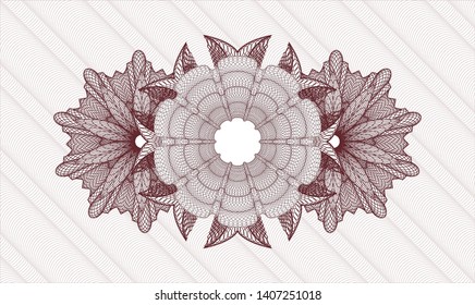 Red rosette. Linear Illustration. Vector. Detailed.