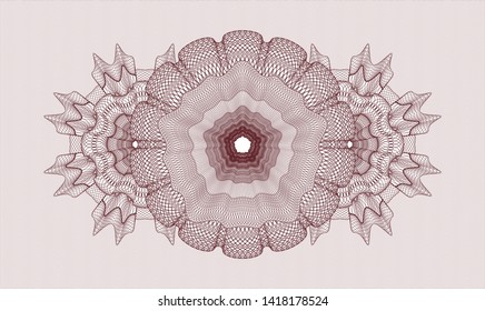 Red rosette. Linear Illustration. Vector. Detailed.