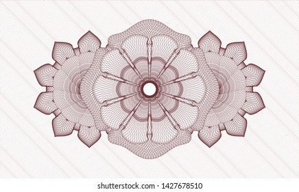 Red rosette. Linear Illustration. Vector. Detailed.