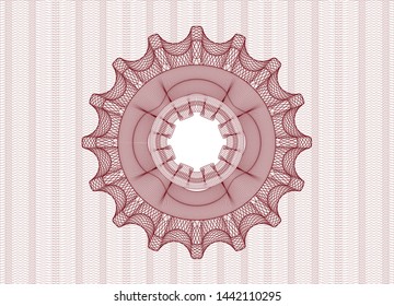 Red rosette. Linear Illustration. Vector, Detailed.