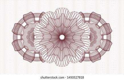 Red rosette. Linear Illustration. Vector. Detailed.
