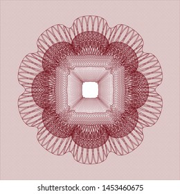 Red rosette. Linear Illustration. Vector, Detailed.