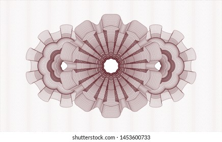 Red rosette. Linear Illustration. Vector. Detailed.