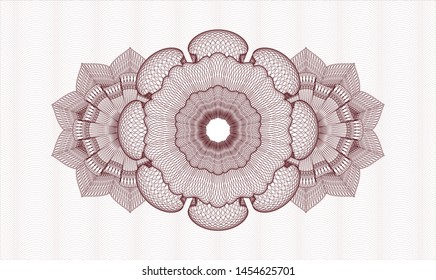 Red rosette. Linear Illustration. Vector. Detailed.