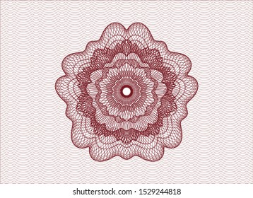Red rosette. Linear Illustration. Vector, Detailed.