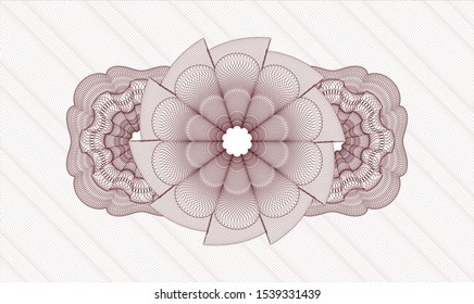 Red rosette. Linear Illustration. Vector. Detailed.