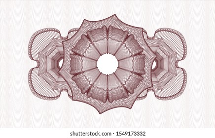 Red rosette. Linear Illustration. Vector. Detailed.