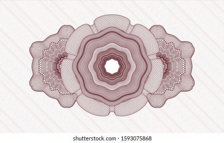 Red rosette. Linear Illustration. Vector. Detailed.