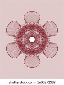 Red rosette. Linear Illustration. Vector, Detailed.