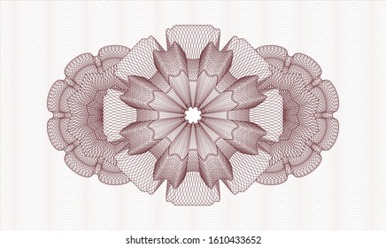 Red rosette. Linear Illustration. Vector. Detailed.