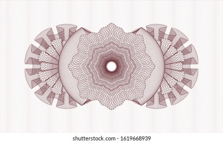 Red rosette. Linear Illustration. Vector. Detailed.