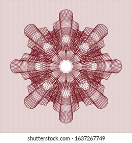 Red rosette. Linear Illustration. Vector, Detailed.