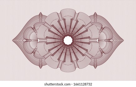 Red rosette. Linear Illustration. Vector. Detailed.