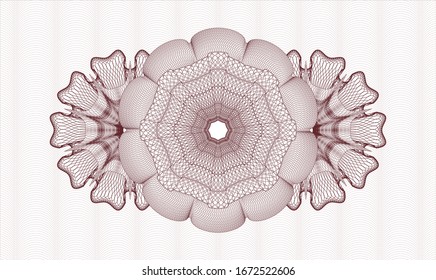 Rosette rojo. Ilustración lineal. Vector. Detallado.