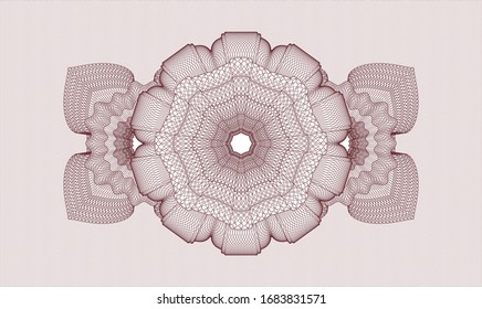 Red rosette. Linear Illustration. Vector. Detailed.