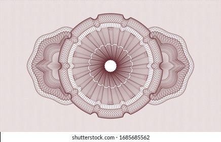 Red rosette. Linear Illustration. Vector. Detailed.