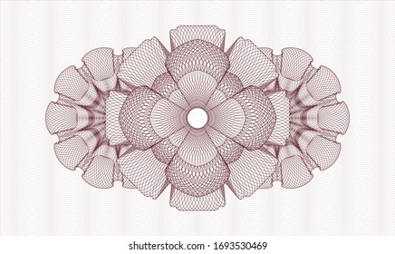 Red rosette. Linear Illustration. Vector. Detailed.