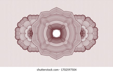 Red rosette. Linear Illustration. Vector. Detailed 
