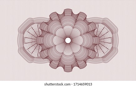 Red rosette. Linear Illustration. Vector. Detailed 