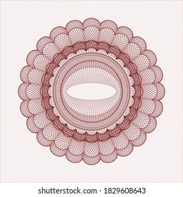 Red rosette. Linear Illustration. Vector, Detailed. 