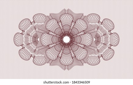 Red rosette. Linear Illustration. Vector. Detailed 