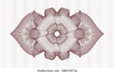 Red rosette. Linear Illustration. Vector. Detailed 